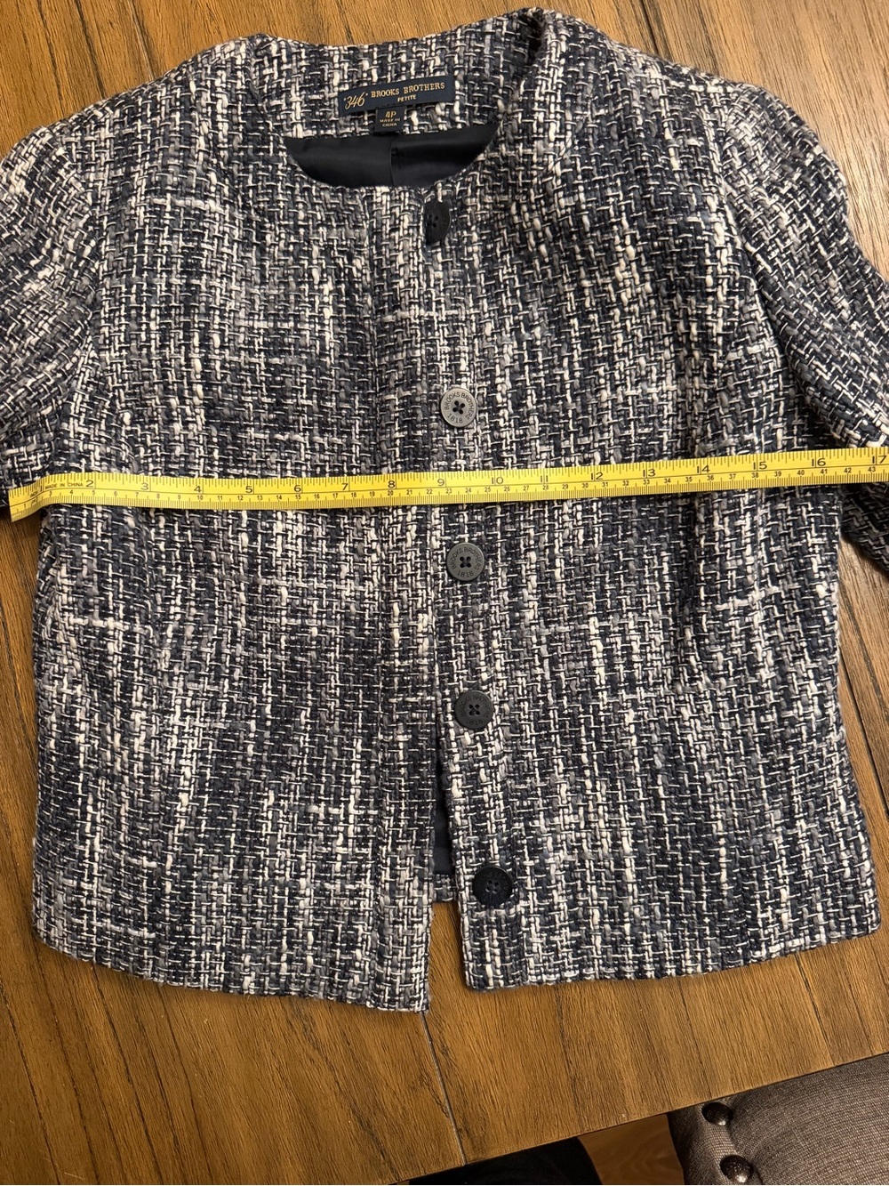 Brooks Brothers Navy and White Tweed Suit Jacket & Skirt - Picture 8 of 13